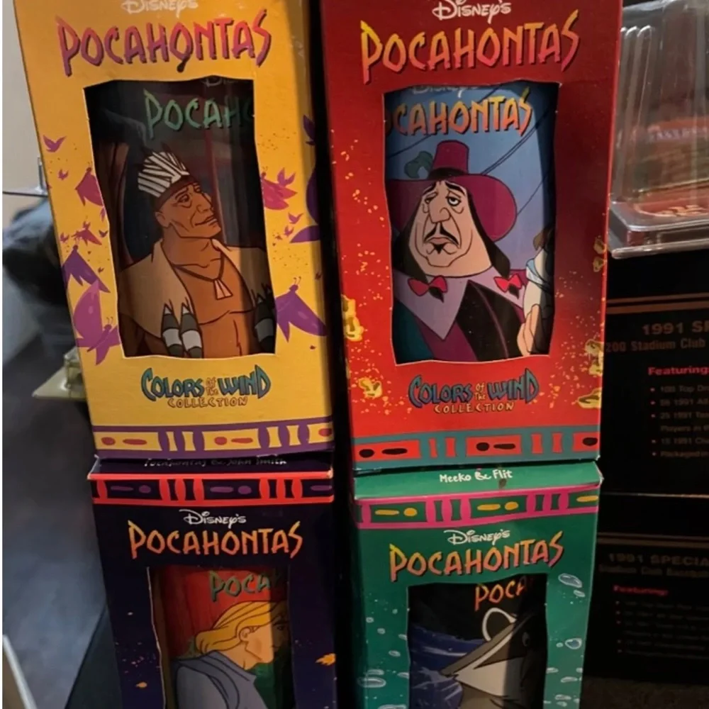 4 Vintage Disney Burger King Pocahontas Colors Of The Wind Glasses 1994